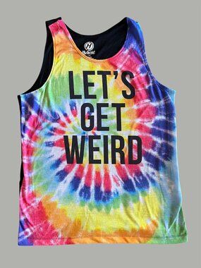 Lets Get Weird Tie-Dye Tank Top By Hybrid Tees L/G 42-44 Multicolor Cotton/Polye